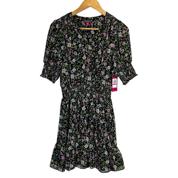 Vince Camuto Floral Smocked dress black - XXS - Picture 2 of 13